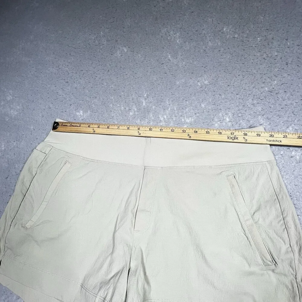 Athleta Shorts Women Size 18 Beige Trekkie North High Rise Pull On 3.5